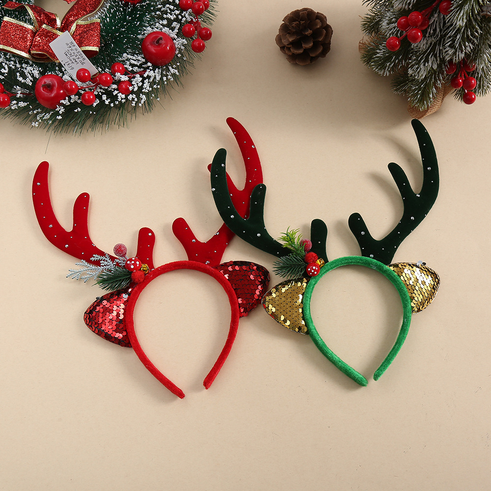Reindeer Antlers Headband - 1 шт. Детский рождественский ободок с